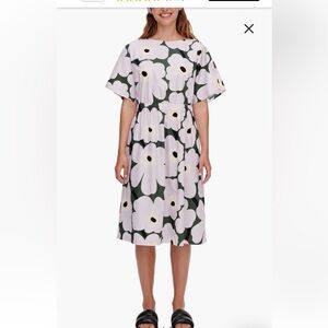 Marimekko Siloinen Pieni Unikko 2 Midi Dress Large NWOT Poppy